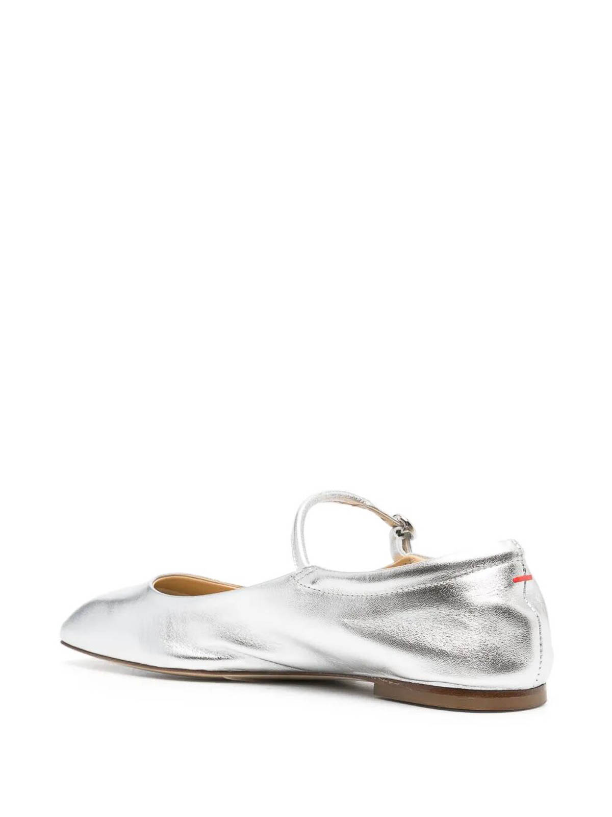 Aeyde Aline Babies Metallic Ballerina Shoes In Silver