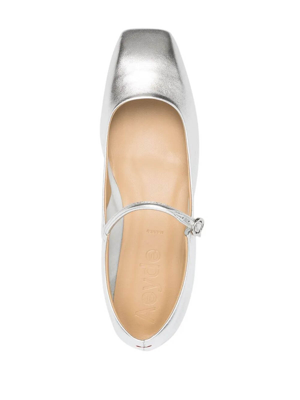 Aeyde Aline Babies Metallic Ballerina Shoes In Silver