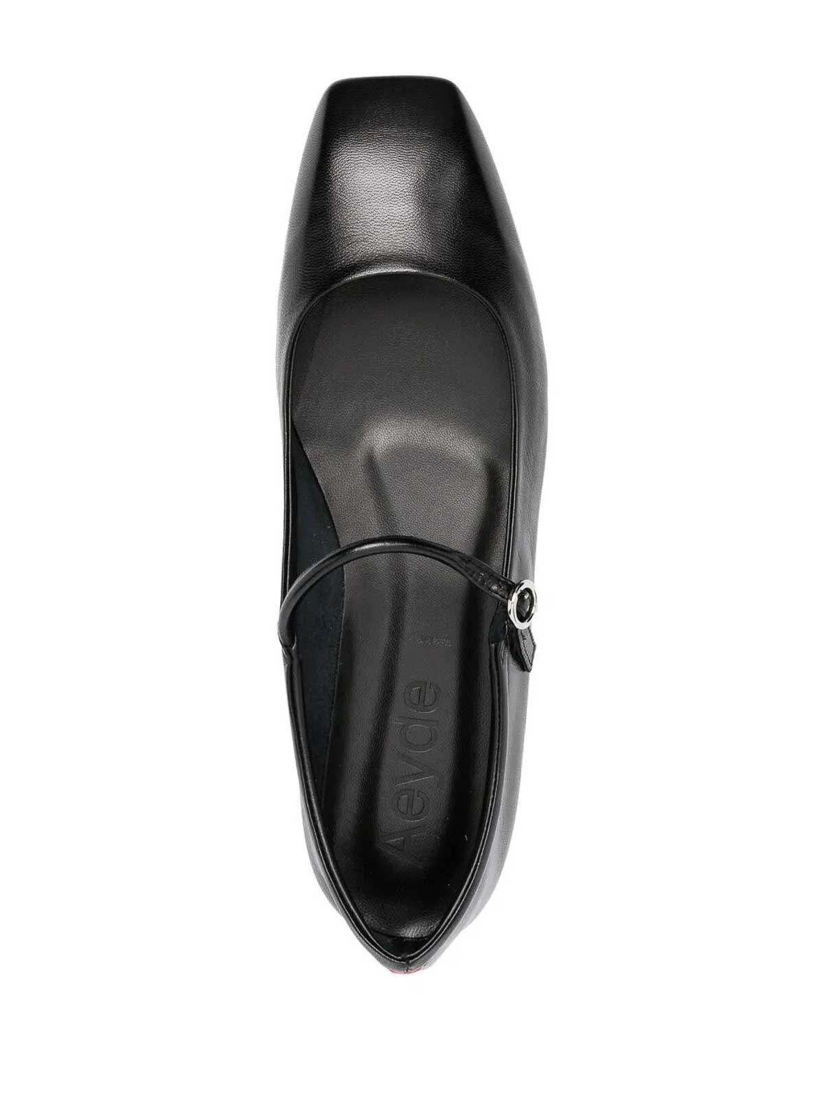 Aeyde Uma Nappa Leather Ballet Flats In Black