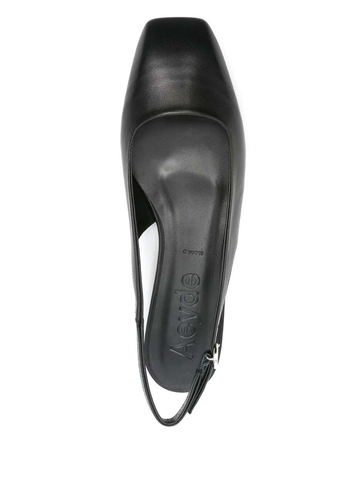 Aeyde 10mm Geraldine Napa Slingback Flats In Black