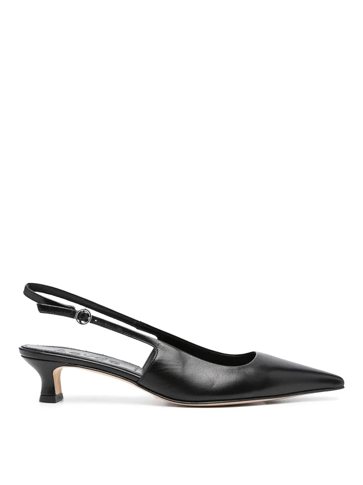 Aeyde Catrina Leather Kitten-heel Slingback Pumps In Black