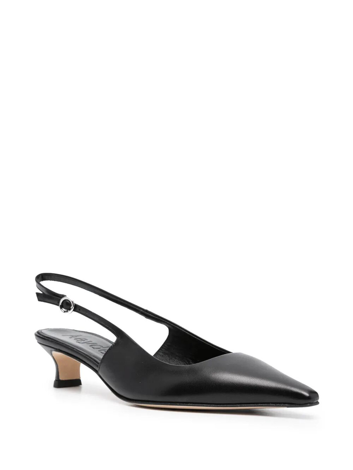 Aeyde Catrina Leather Kitten-heel Slingback Pumps In Black