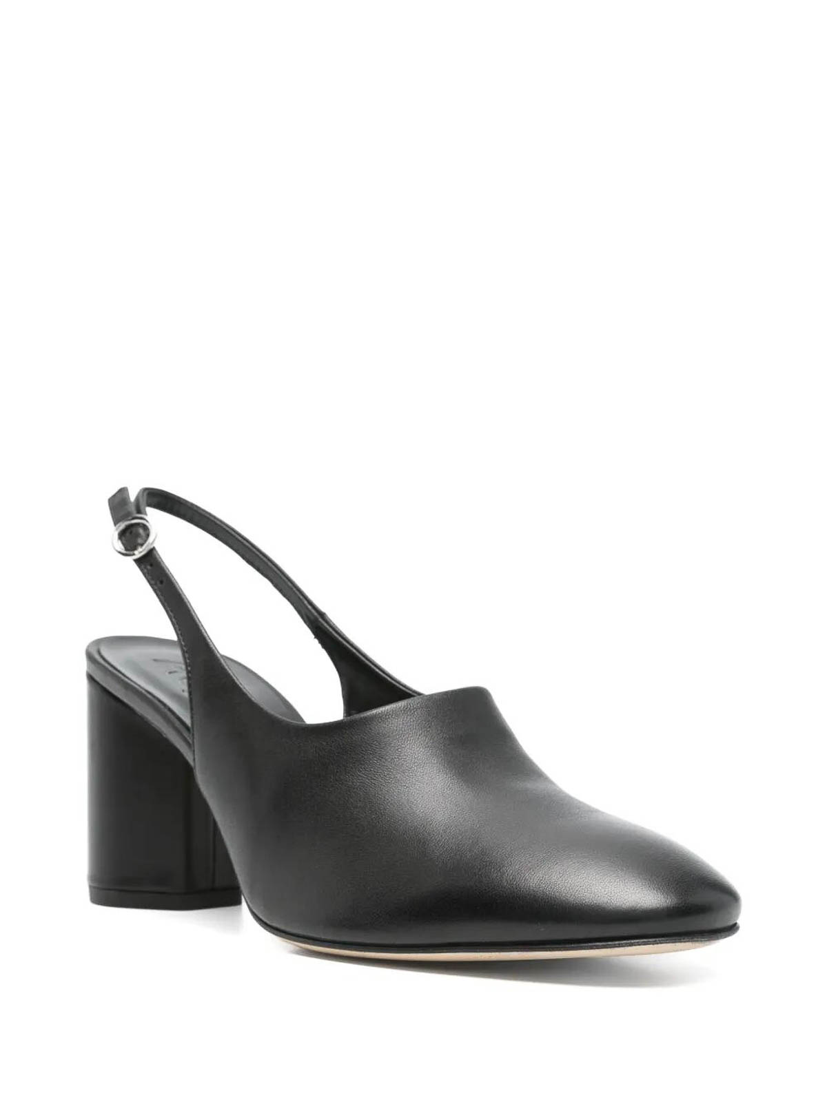 Aeyde 75mm Leather Slingback Pumps In Black