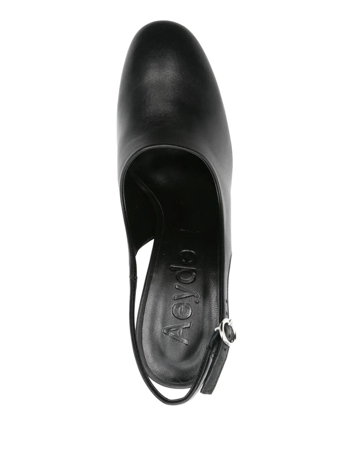 Aeyde 75mm Leather Slingback Pumps In Black