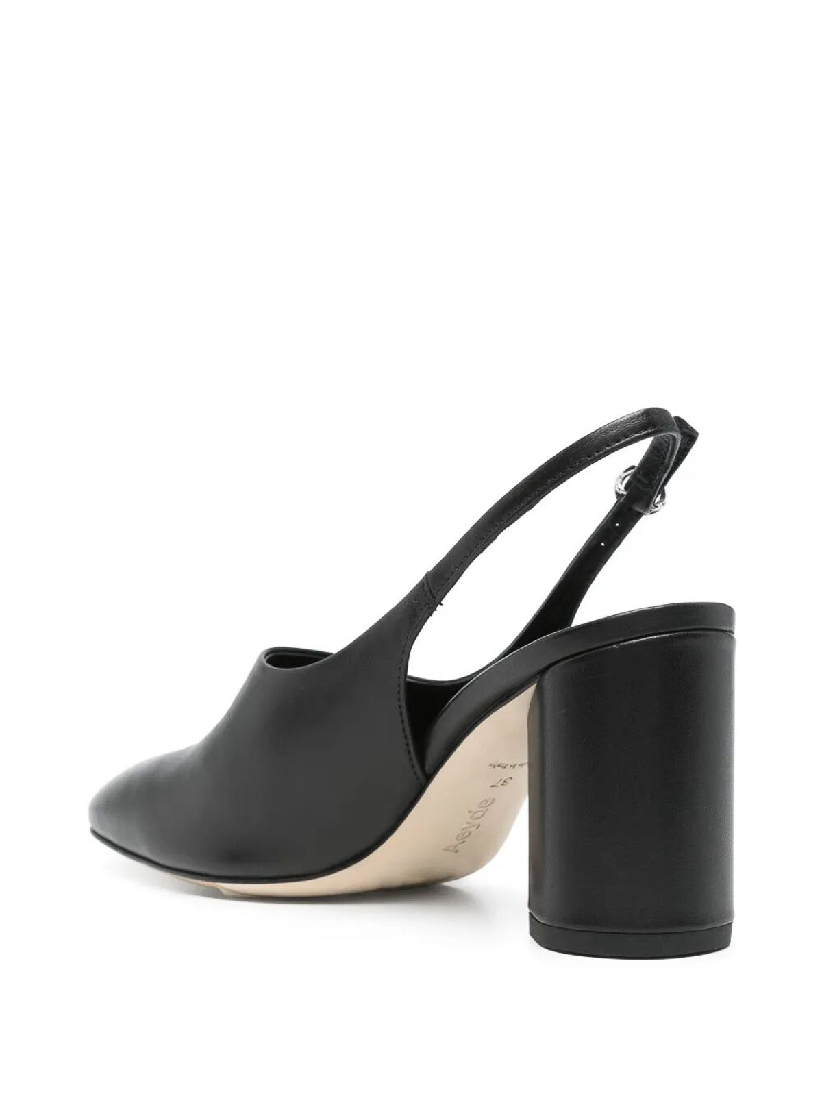 Aeyde 75mm Leather Slingback Pumps In Black