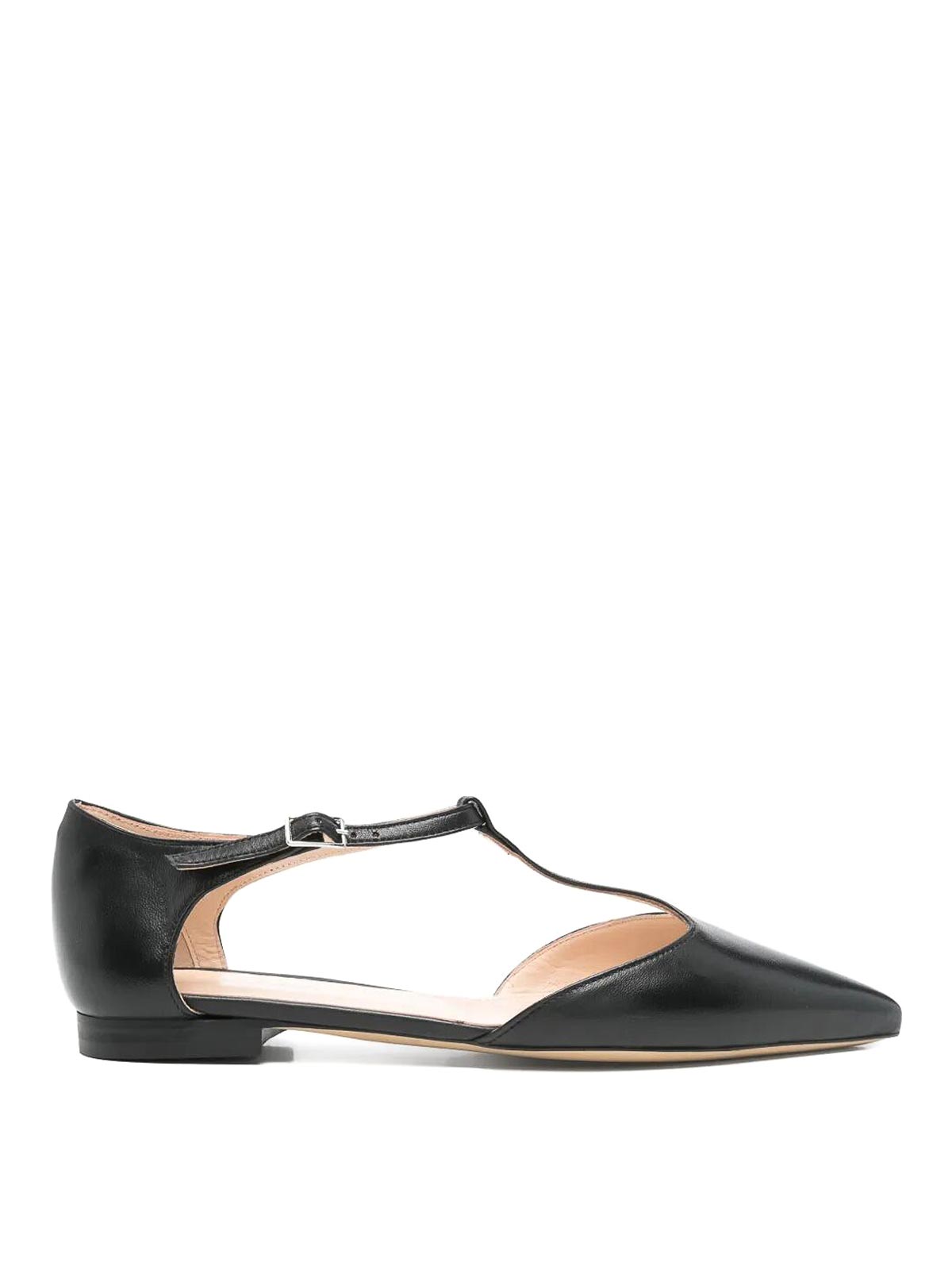 P.a.r.o.s.h Leather Ballet Flats In Black