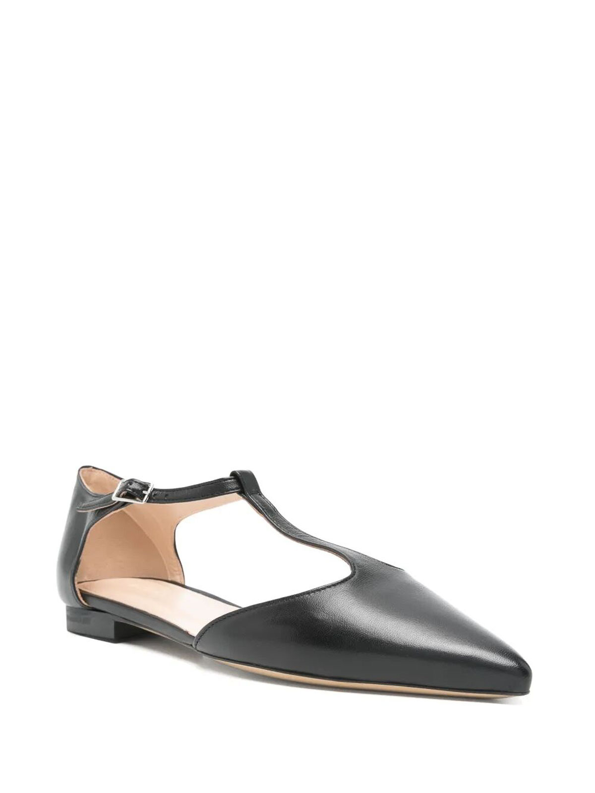 P.a.r.o.s.h Leather Ballet Flats In Black