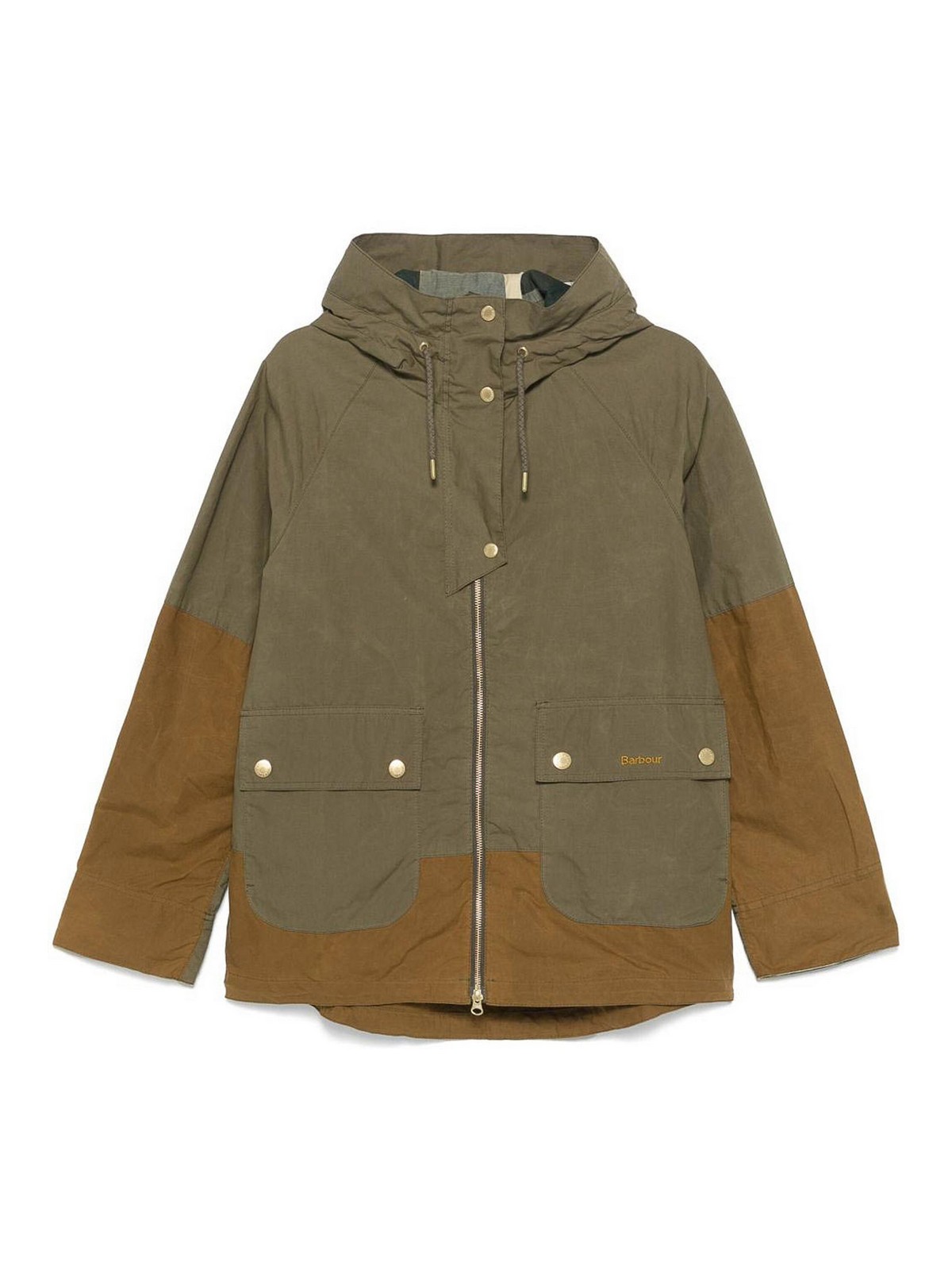 Barbour Hayley Hooded Showerproof Parka Drawstring In Green