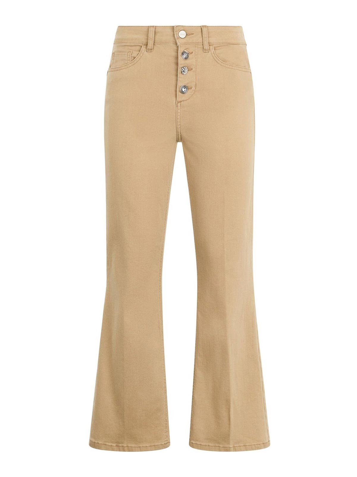 LIU •JO LONG CAMEL-COLORED FLARED JEANS