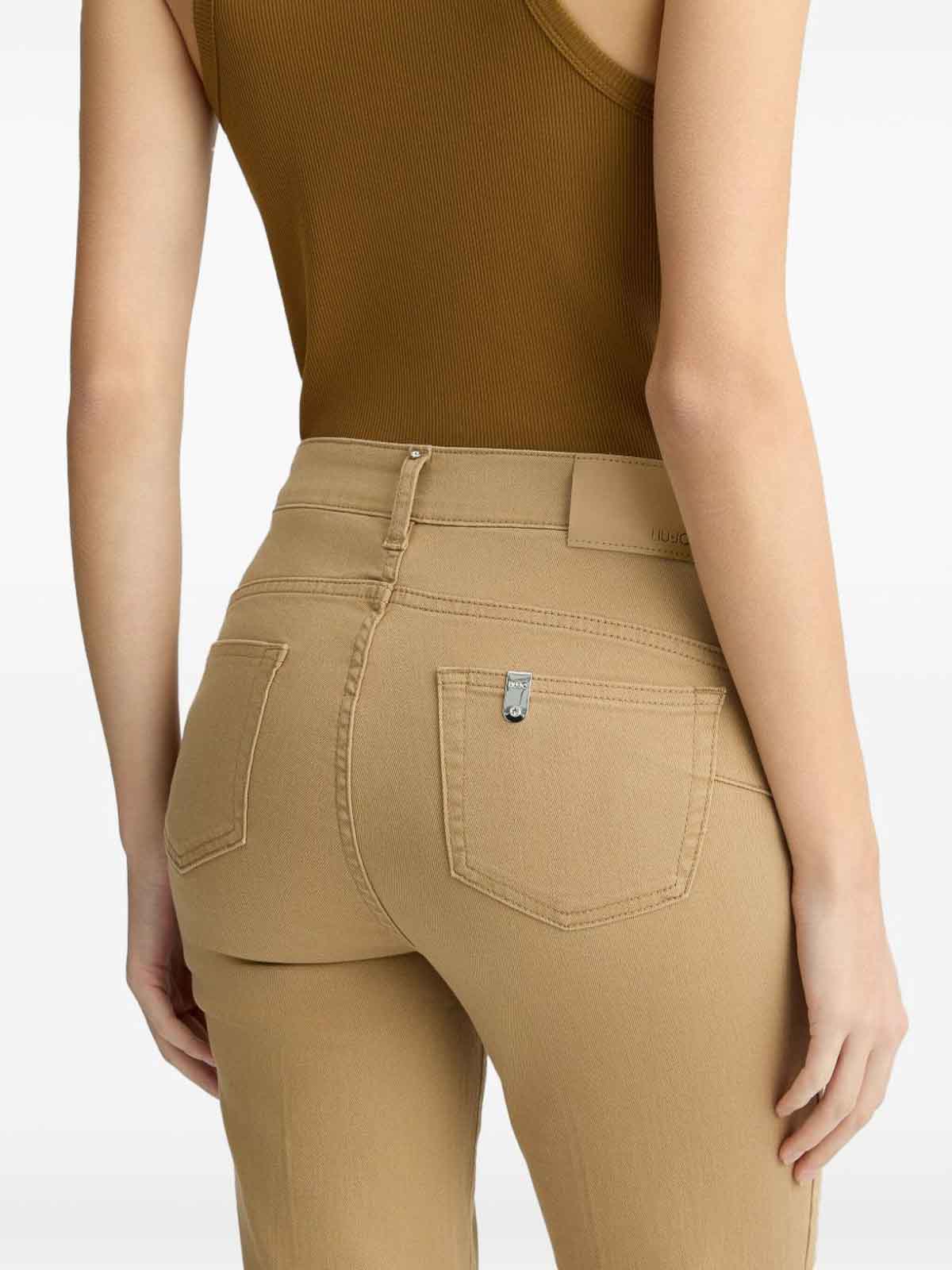 LIU •JO LONG CAMEL-COLORED FLARED JEANS