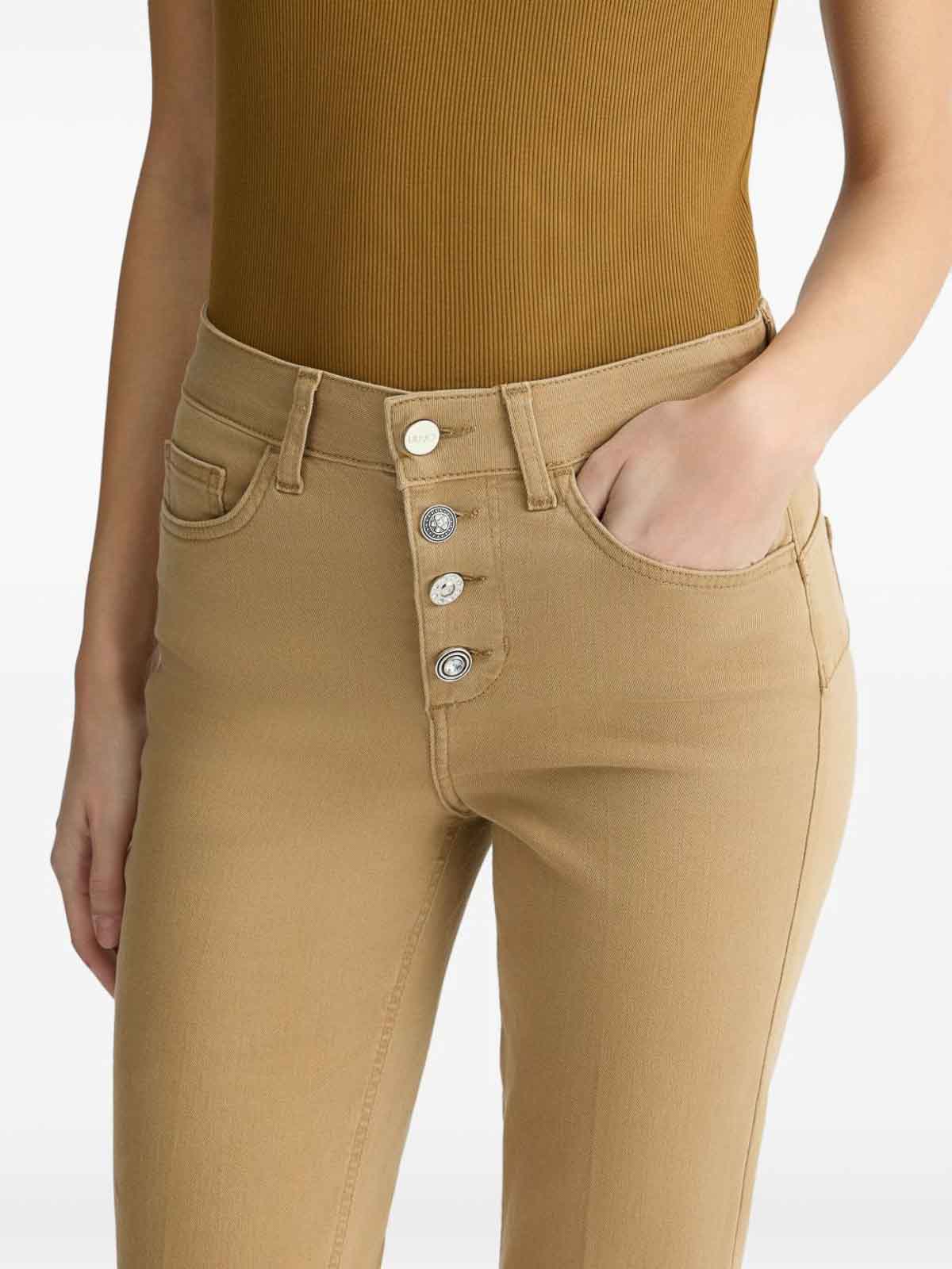 LIU •JO LONG CAMEL-COLORED FLARED JEANS