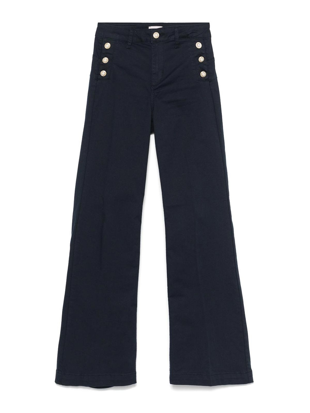 Liu •jo Liu Jo Flared High-waist Jeans With Decorative Button Details