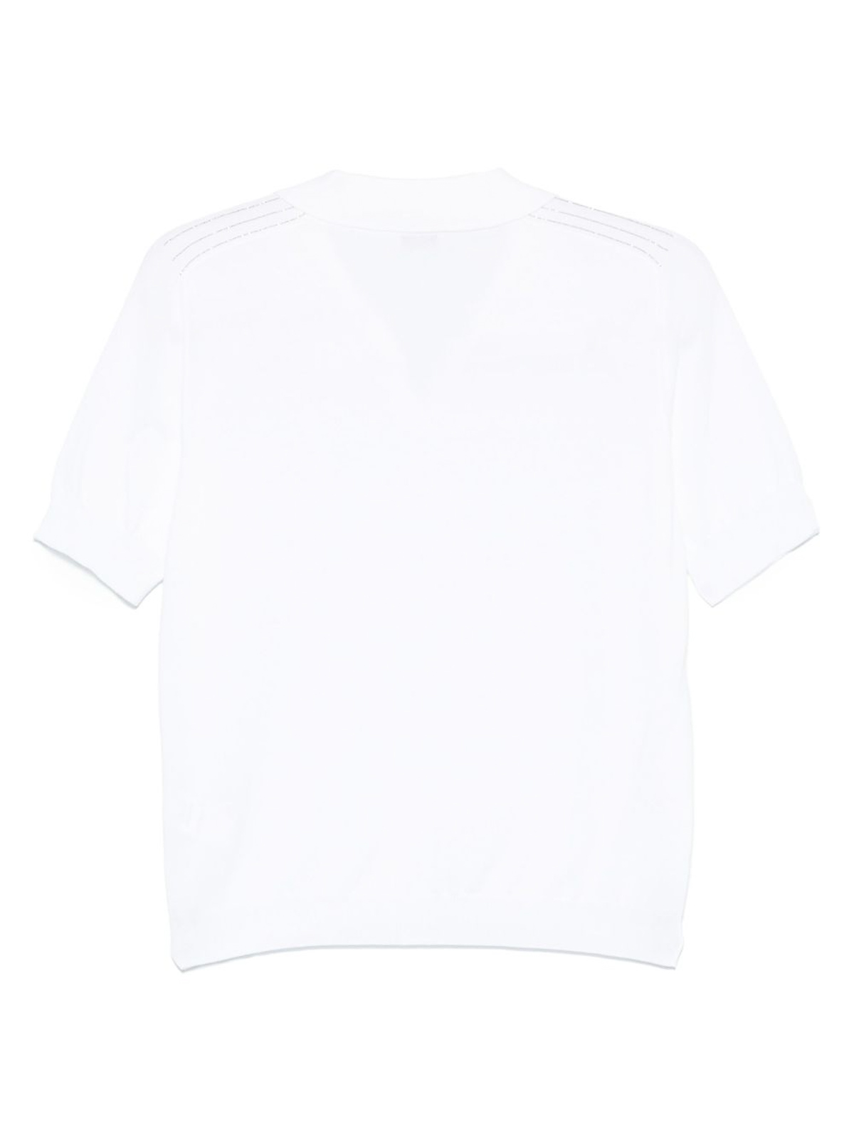 Peserico Polo In Tricot In Filato Di Puro Cotone Crepe Bianco
