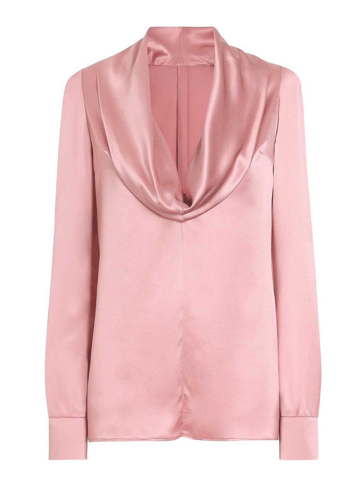 Dolce & Gabbana Blush Pink Silk Blouse With A Soft Neckline