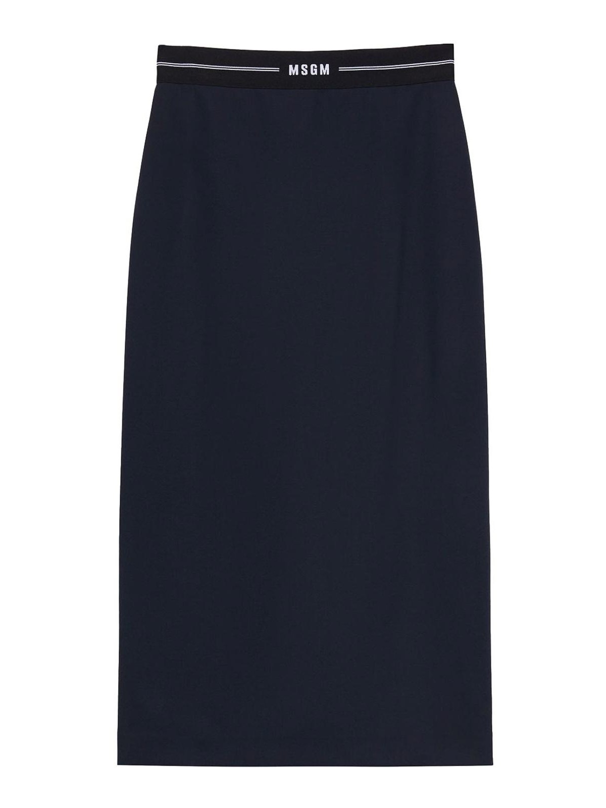 Msgm Logo Waistband Wool Skirt