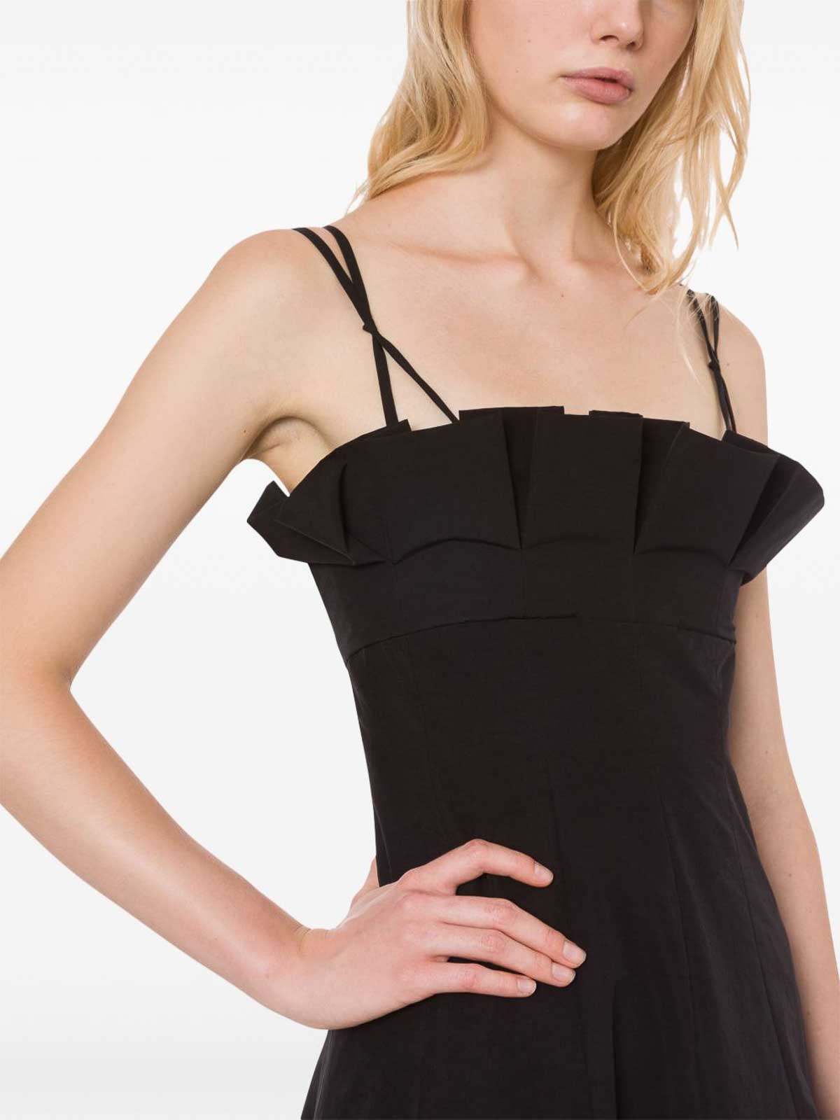 Shop Philosophy Di Lorenzo Serafini Black Flared Long Dress With Straps