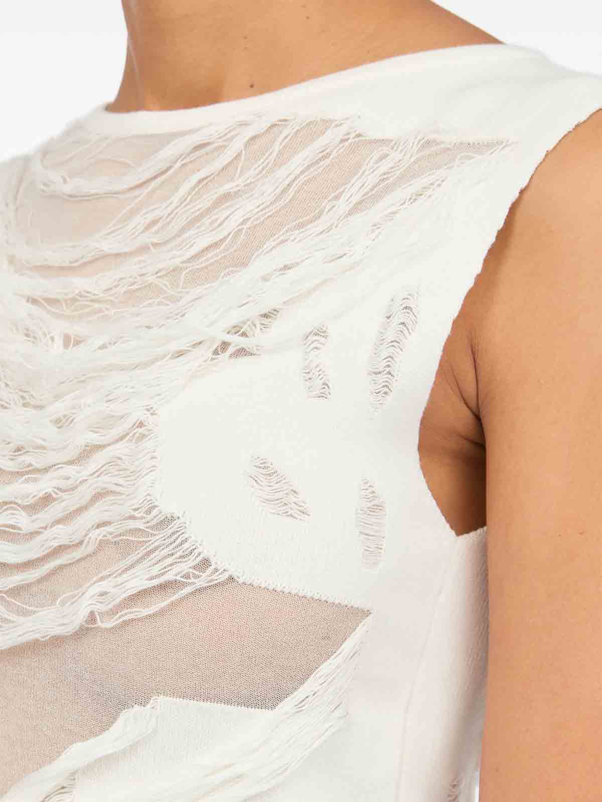 Mm6 Maison Margiela Mm6 By Maison Margiela Layered Distressed Fabric Sleeveless Top