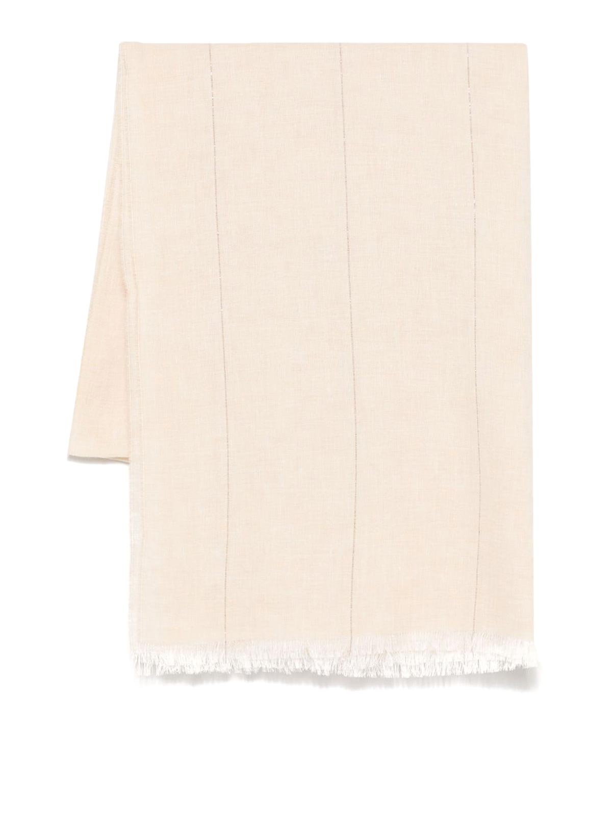 Peserico Light Beige Linen Blended Scarf