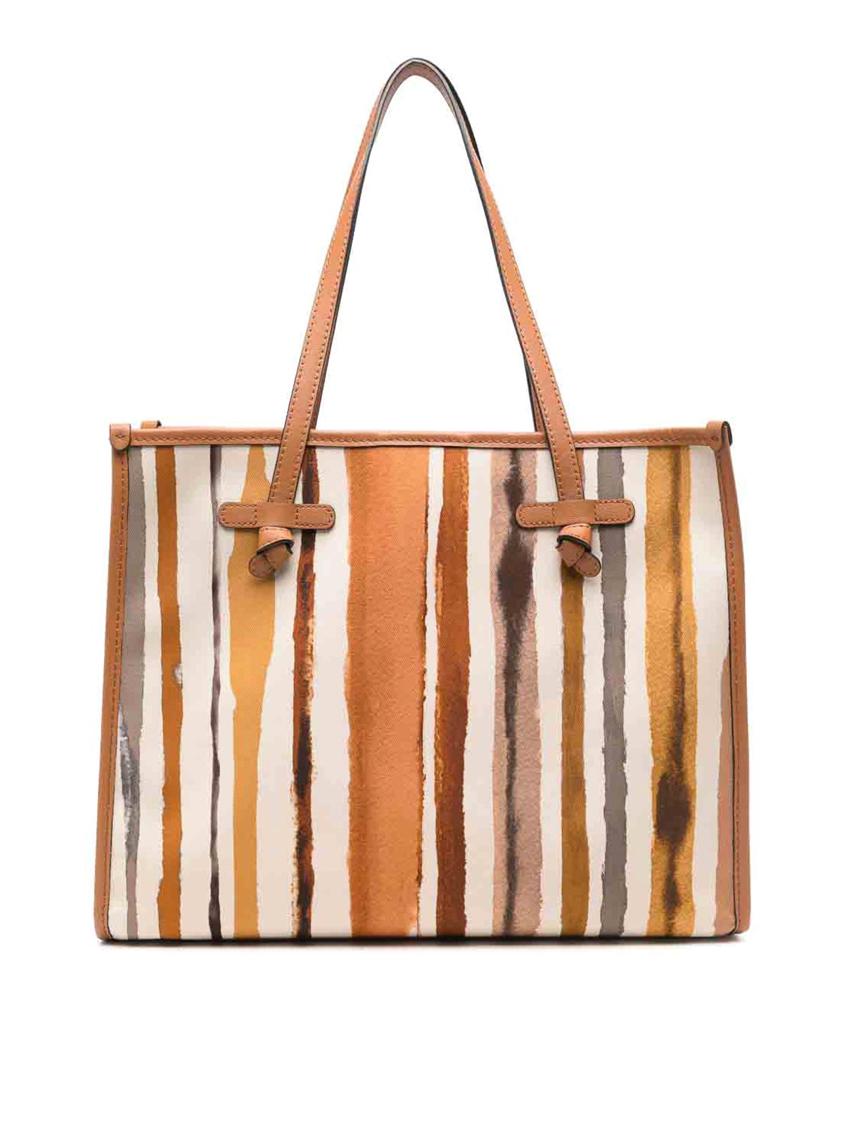 Gianni Chiarini Structured Tote Bag With Vertical Stripes