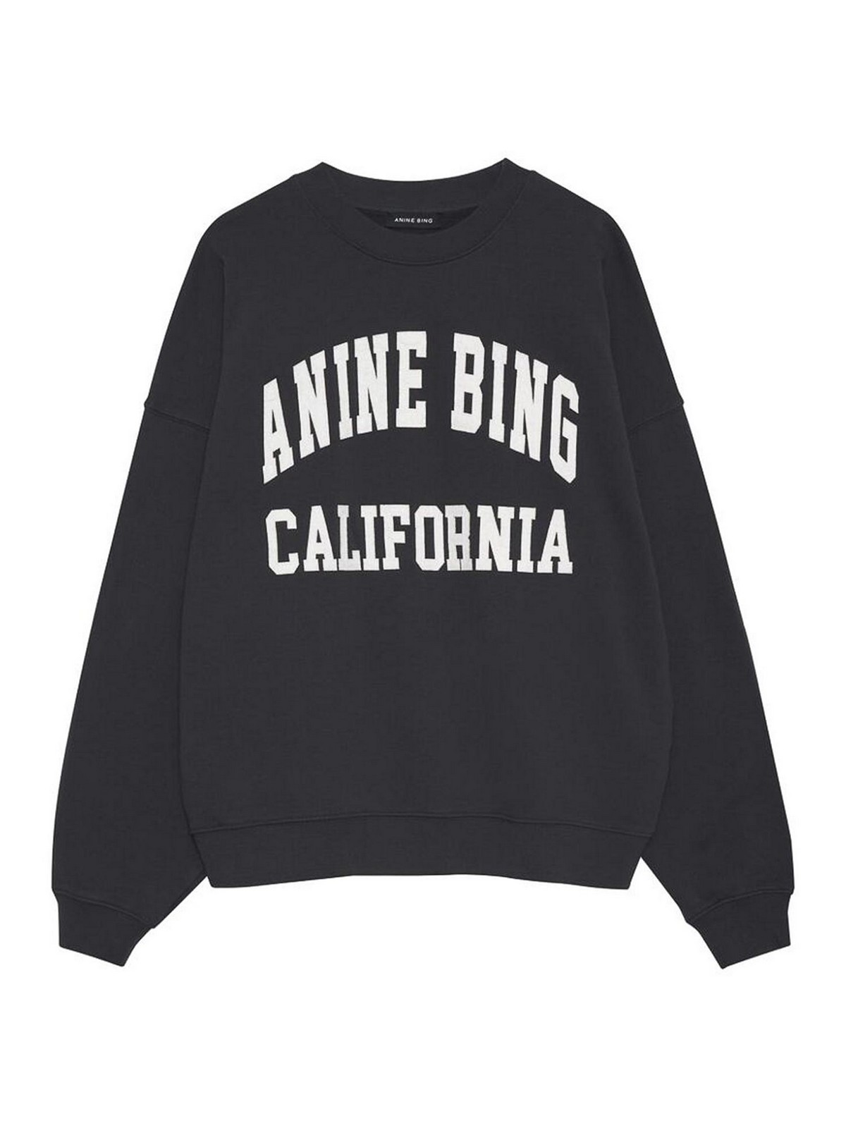 Anine Bing Miles Relaxed-fit Oversized Cotton Sweatshirt With Contrasting Logo