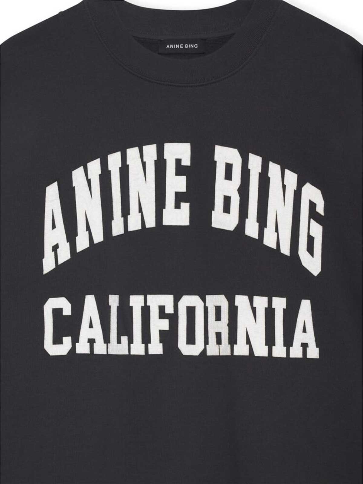 Anine Bing Miles Relaxed-fit Oversized Cotton Sweatshirt With Contrasting Logo