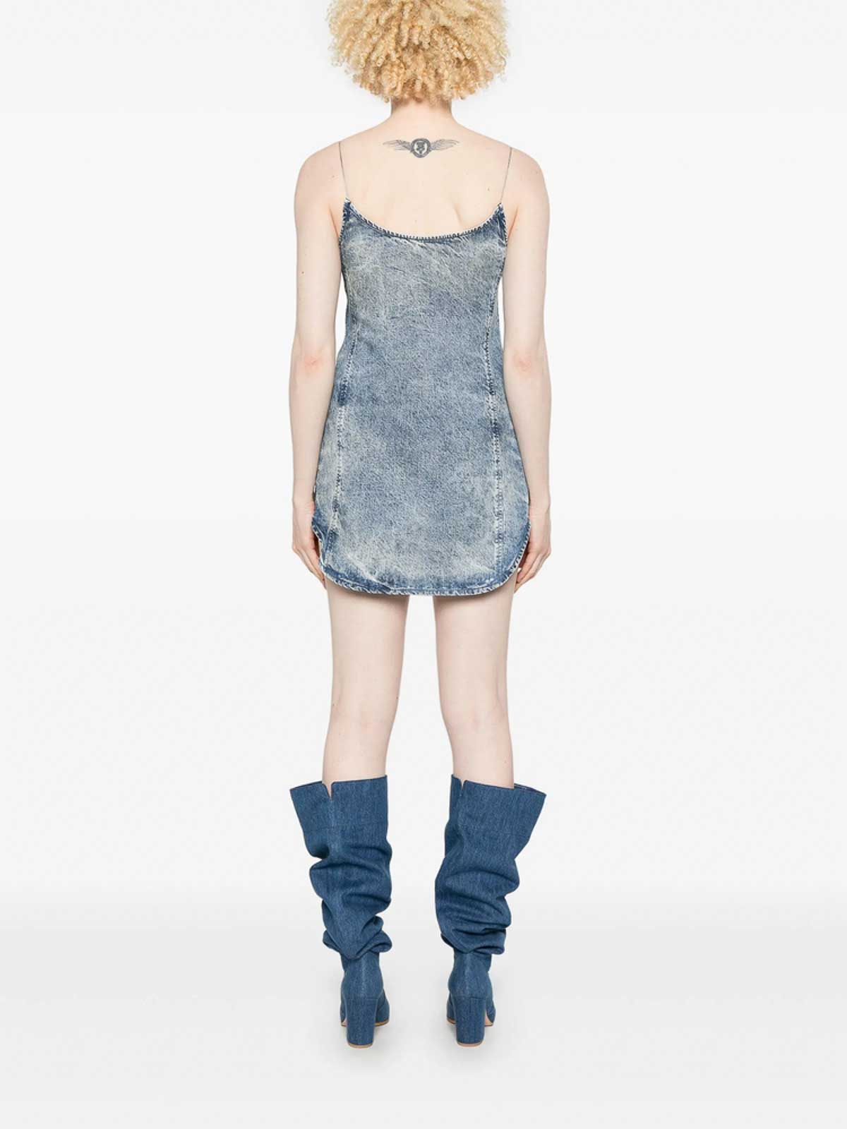 Shop Diesel Vestido Midi - Azul In Blue