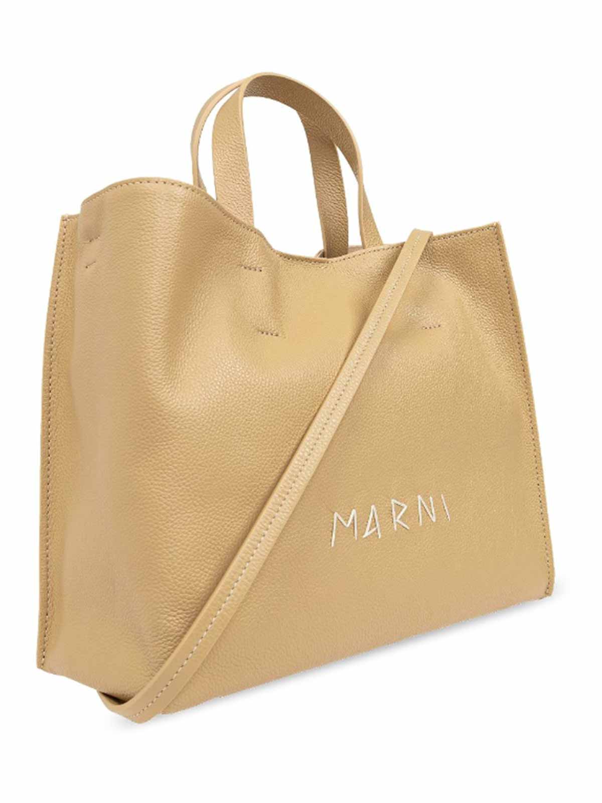 Marni Museo Logo Embroidered Shopper Bag