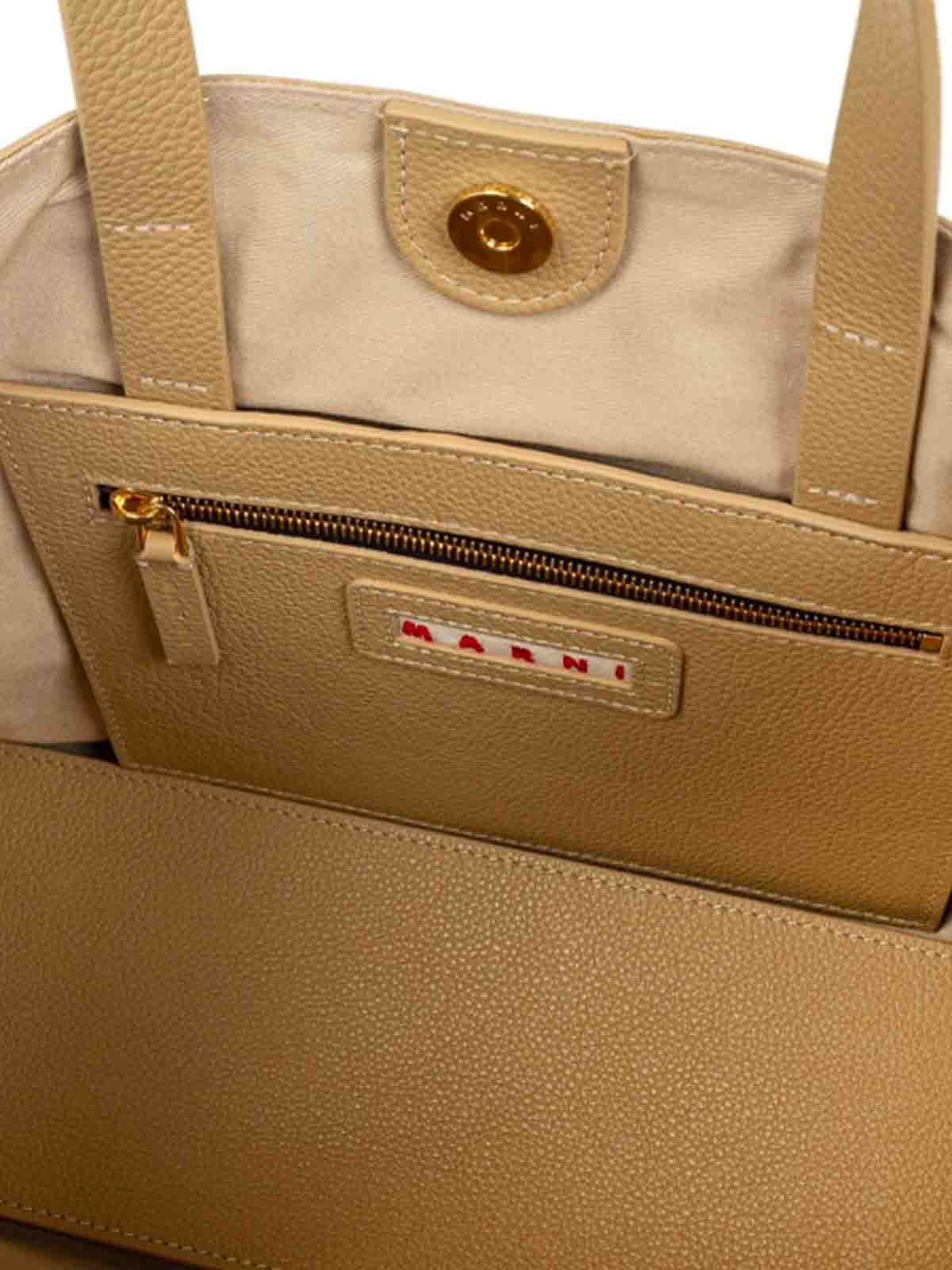 Marni Museo Logo Embroidered Shopper Bag