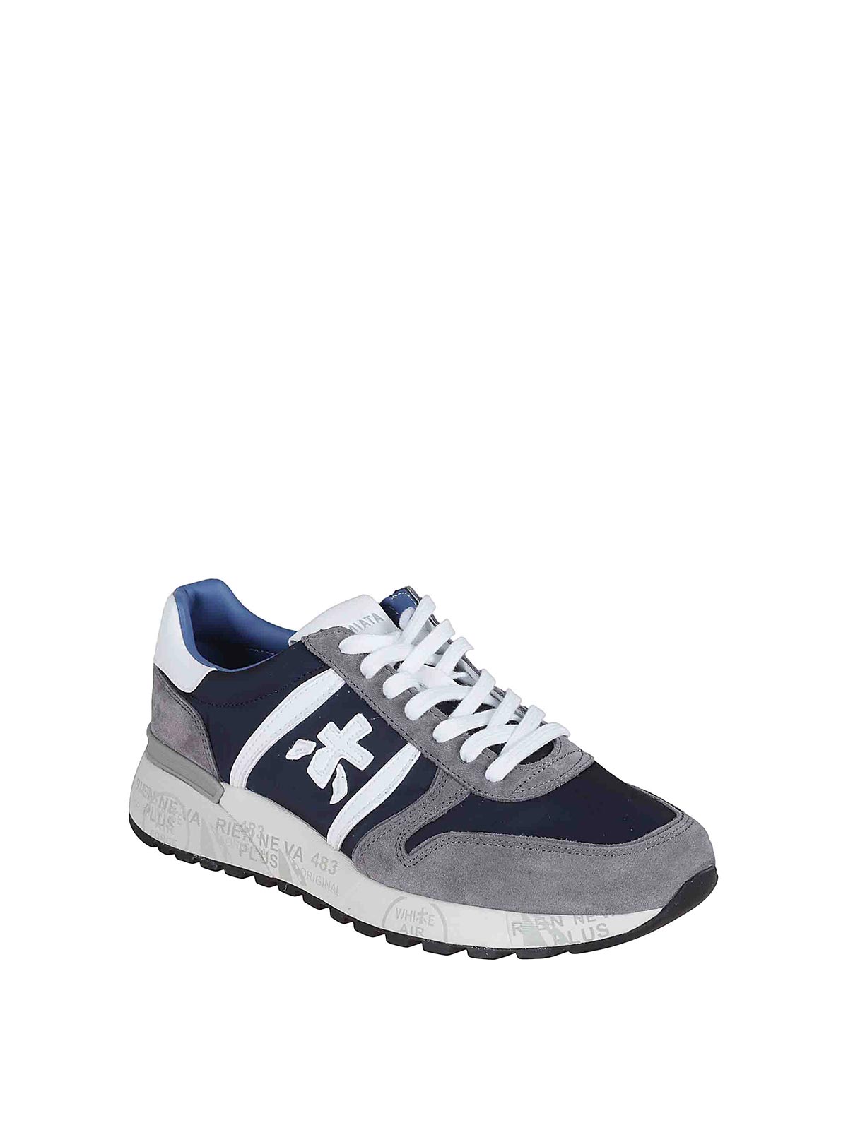 Premiata Blue And Grey Leather Eric Sneakers
