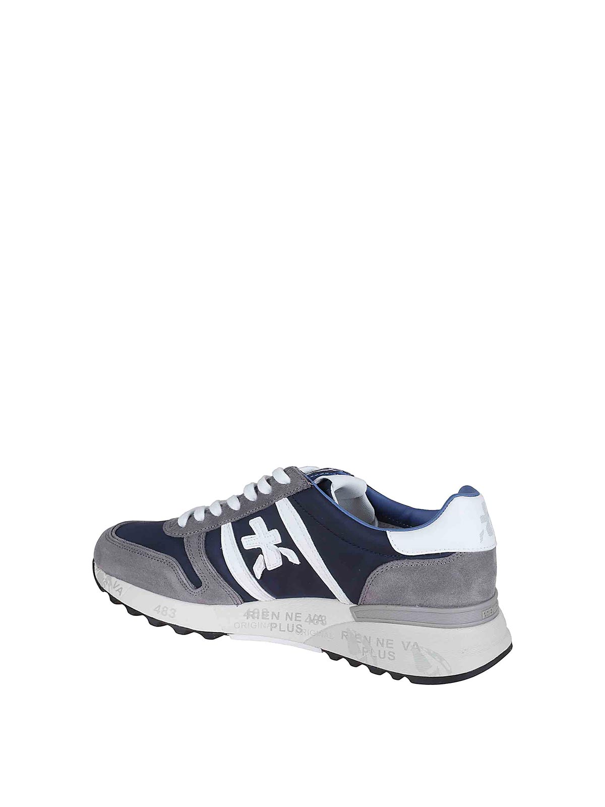 Premiata Blue And Grey Leather Eric Sneakers