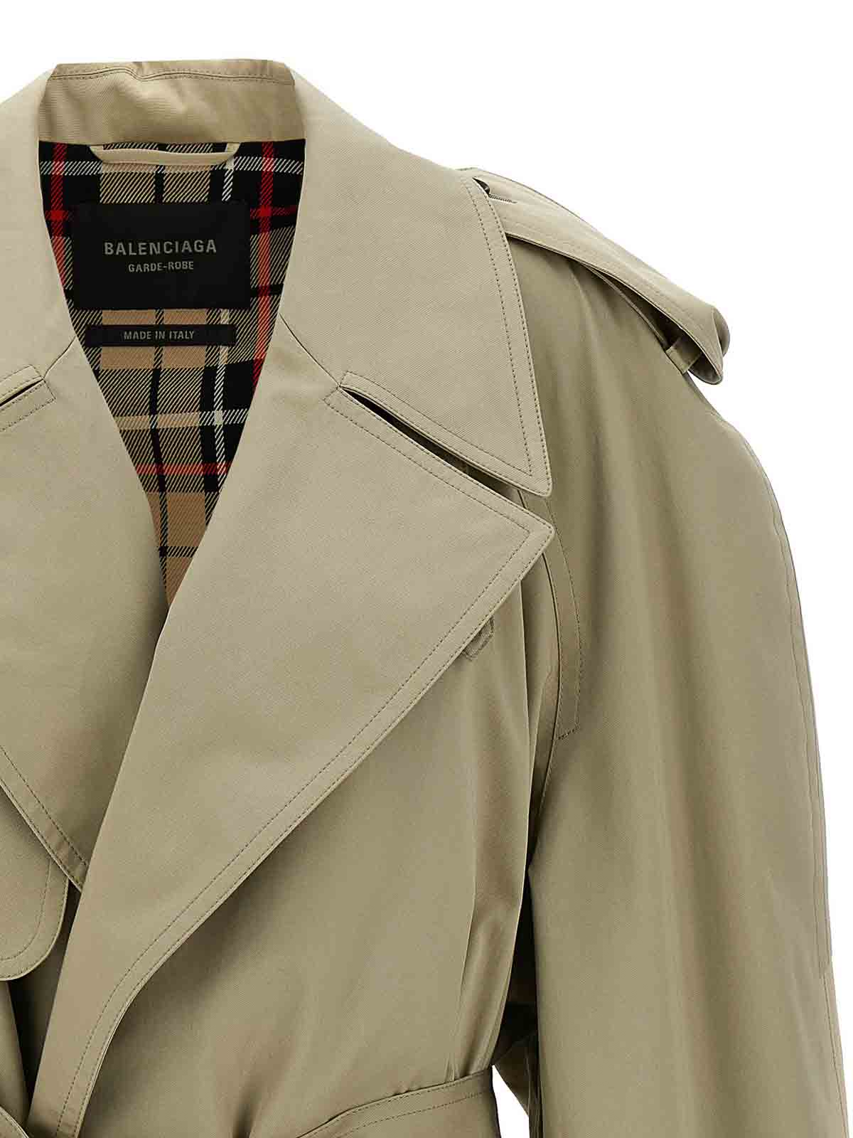 Balenciaga Cropped Trench Coat - Beige - Women | 814615TBP019501