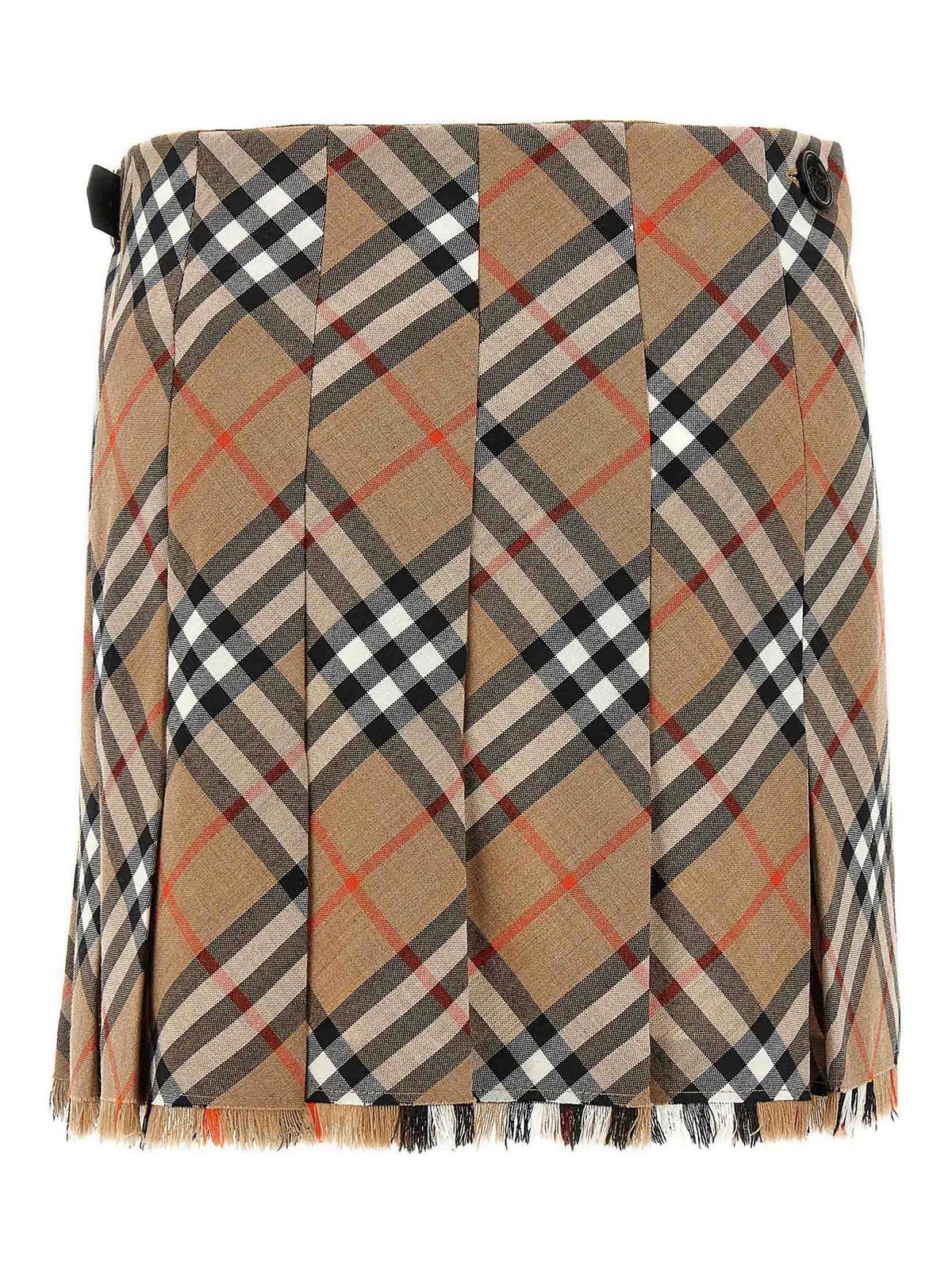 Burberry Check Wool Blend Mini Skirt Clothing