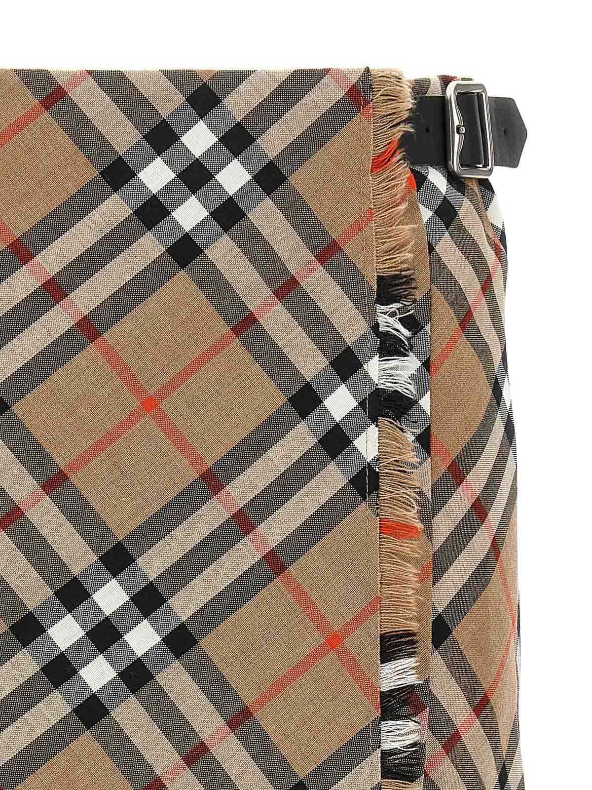 Burberry Check Wool Blend Mini Skirt Clothing