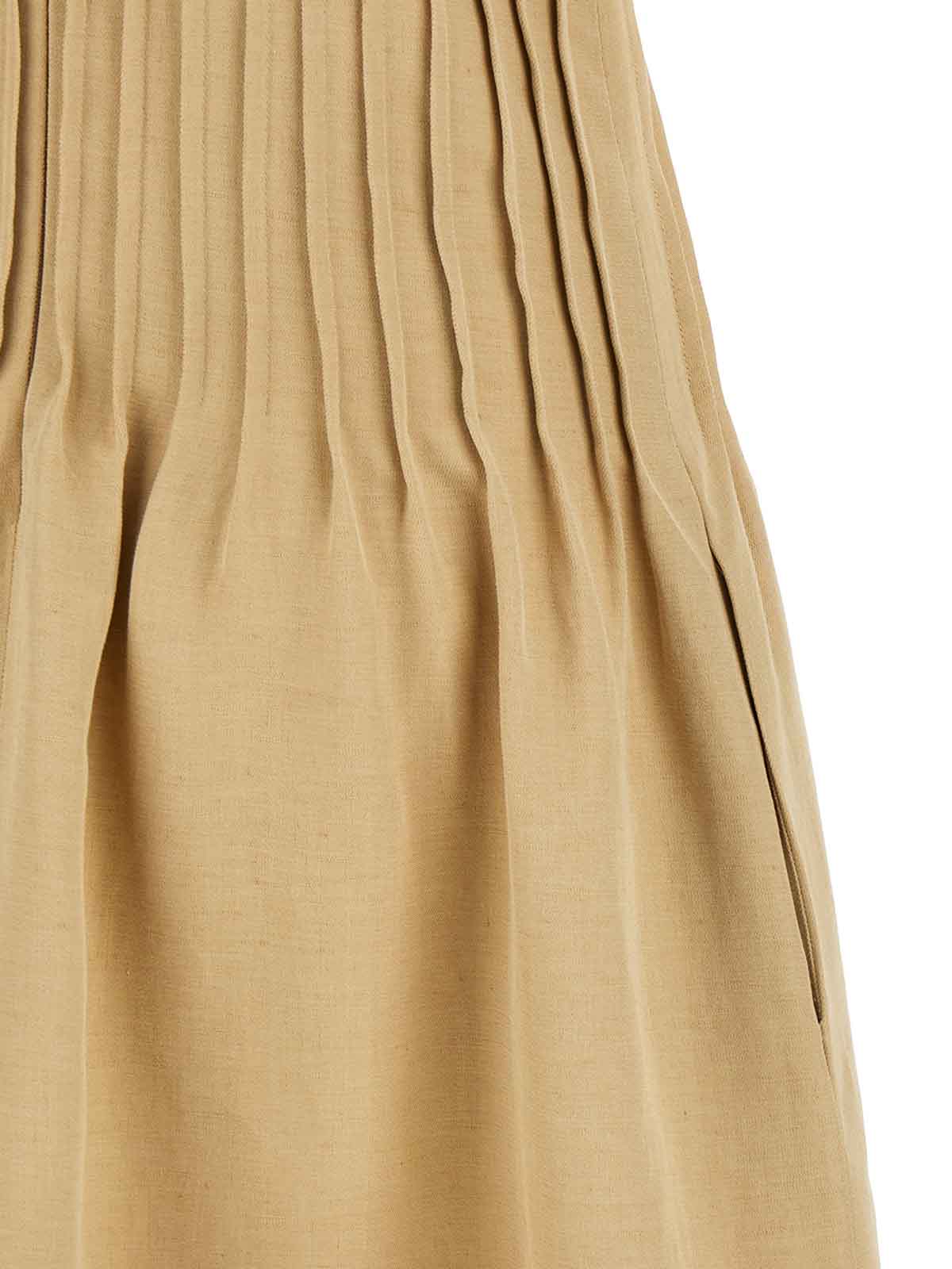 Fabiana Filippi Linen Dress With Gathered Waistline And V-neckline