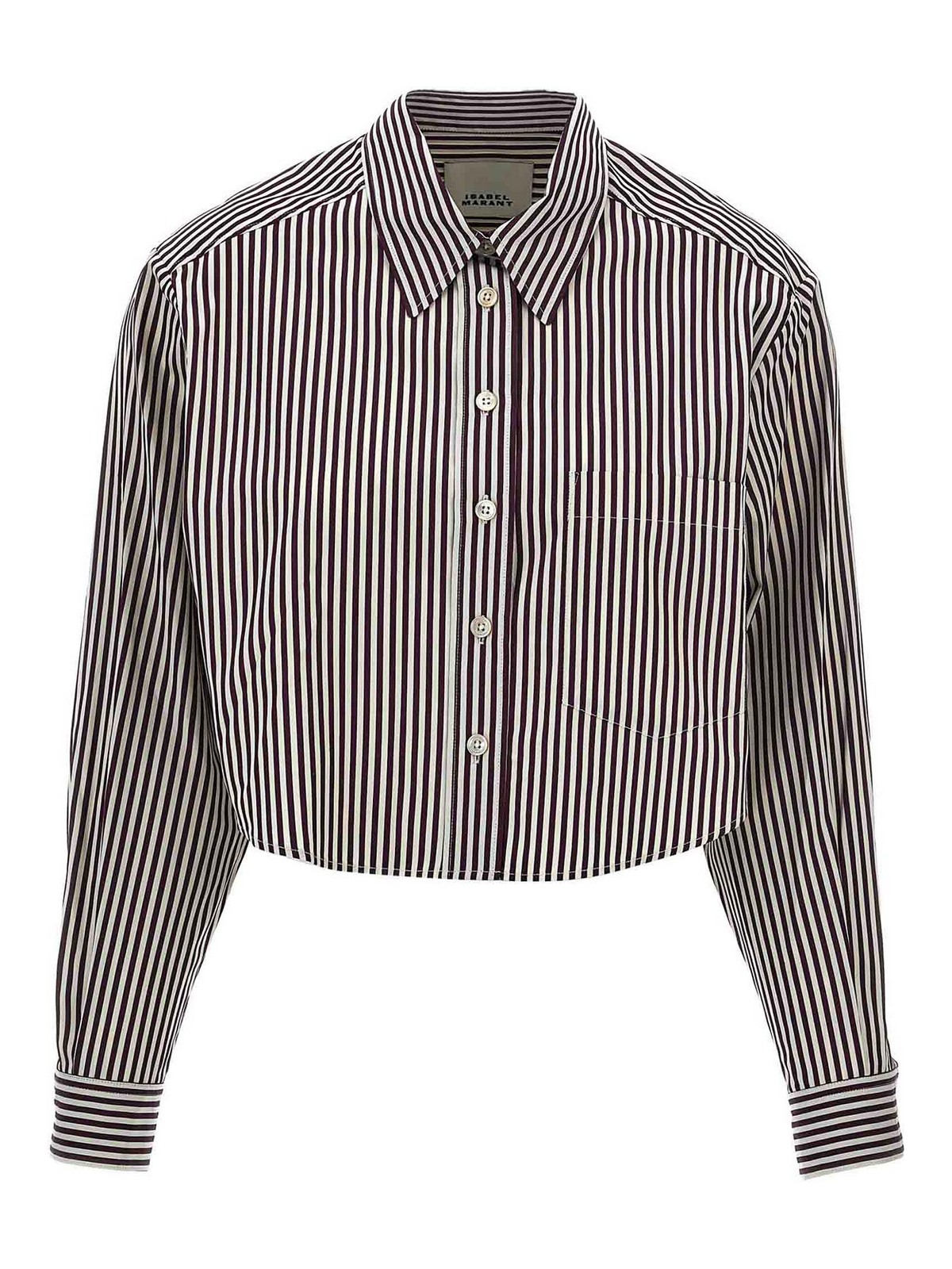 Isabel Marant Maroon Fleora Cropped Shirt In Red