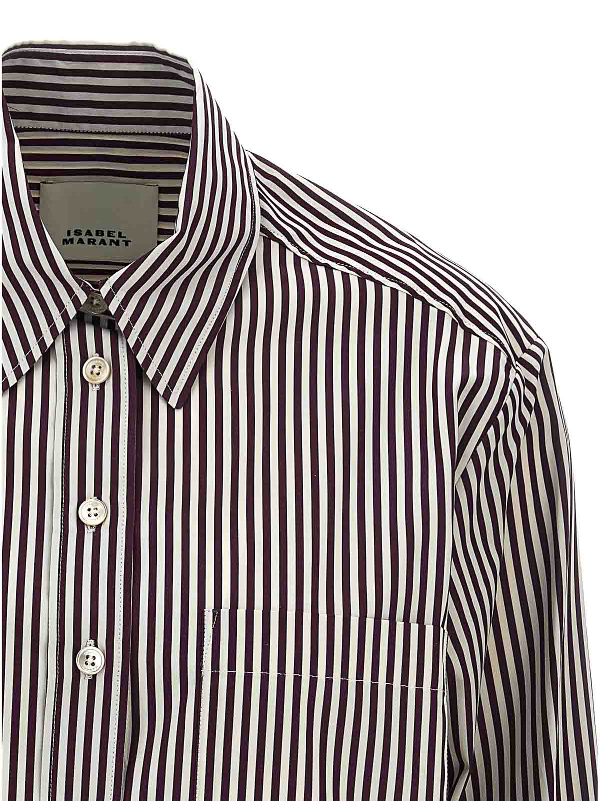 Isabel Marant Maroon Fleora Cropped Shirt In Red