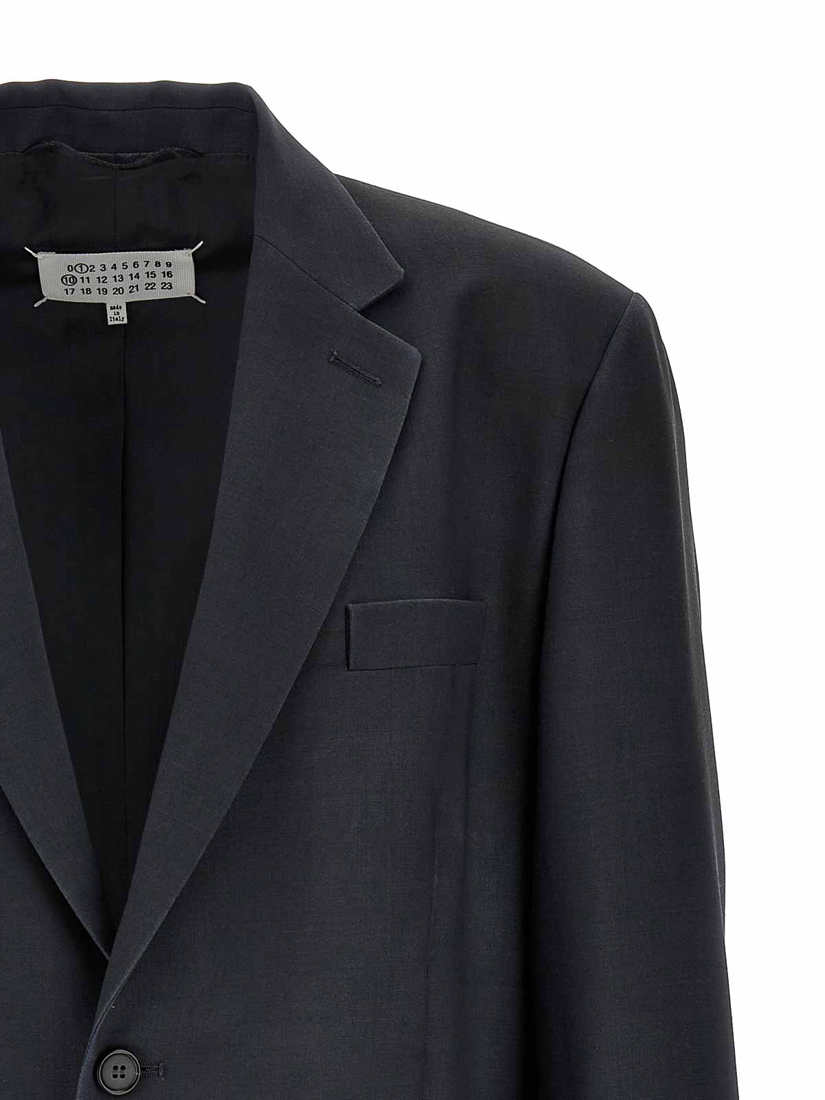 Maison Margiela Single-breasted Blazer With Button Cuffs And Pockets In Black