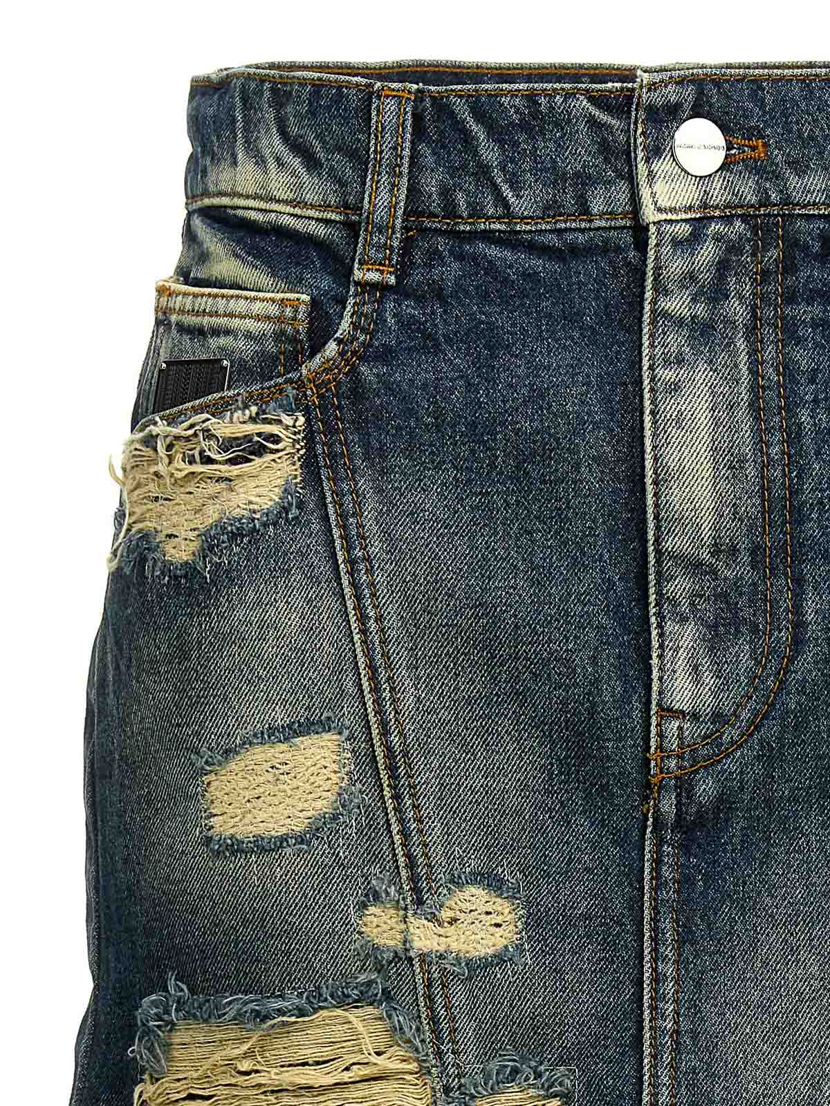 スカート MARC JACOBS 'The Rip And Repair Straight Jean' skirt Blue Marc Jacobs The Rip And Repair Straight Jean Skirt