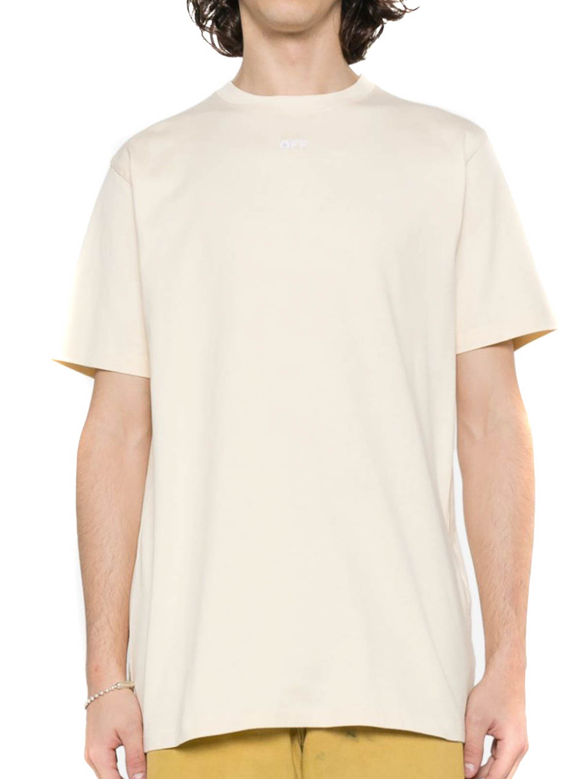 Off-white Crew Neck Soft Fabric T-shirt