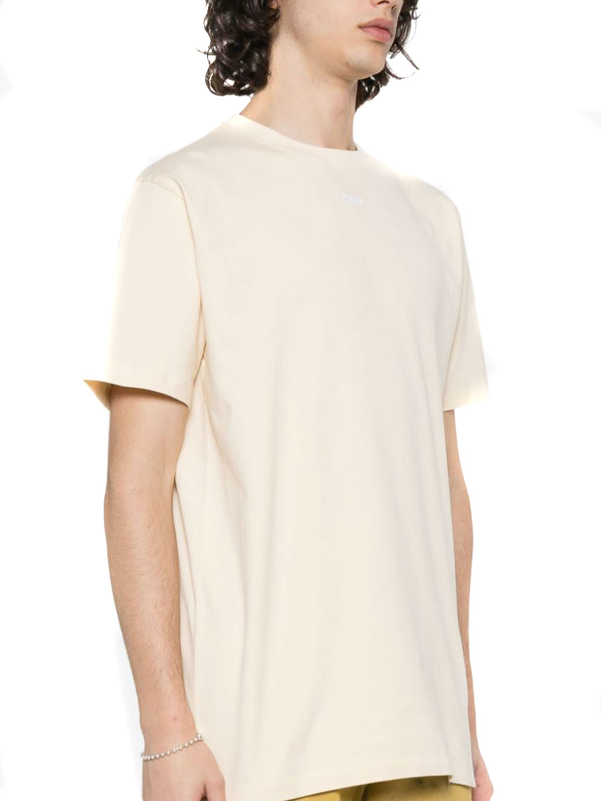 Off-white Crew Neck Soft Fabric T-shirt