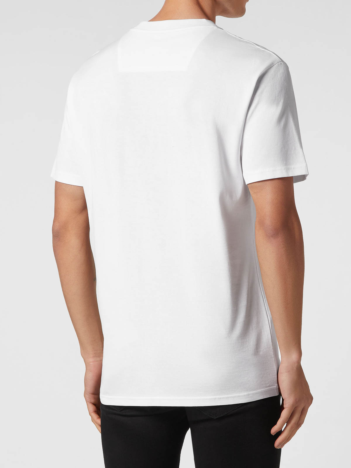 Philipp Plein Graphic Print Cotton T-shirt With Design And Fit In White