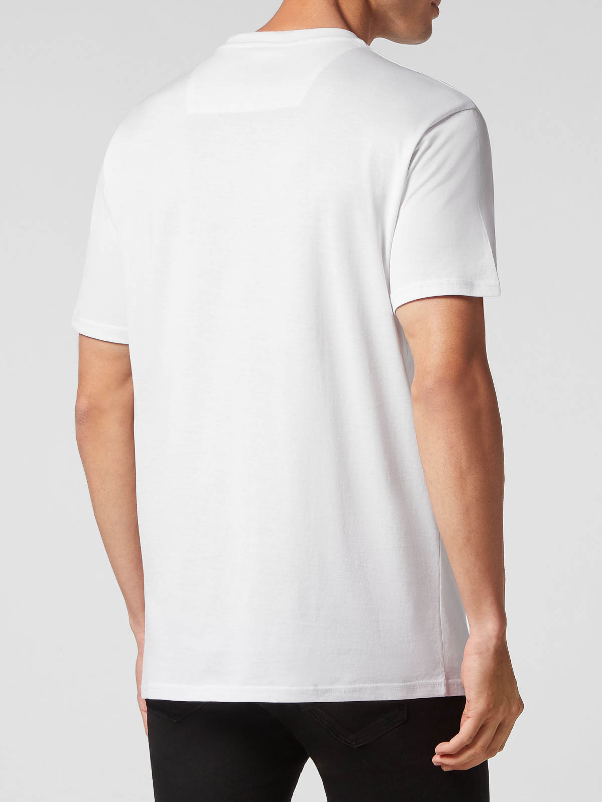 Philipp Plein Crew Neck Skull And Crossbones T-shirt In White