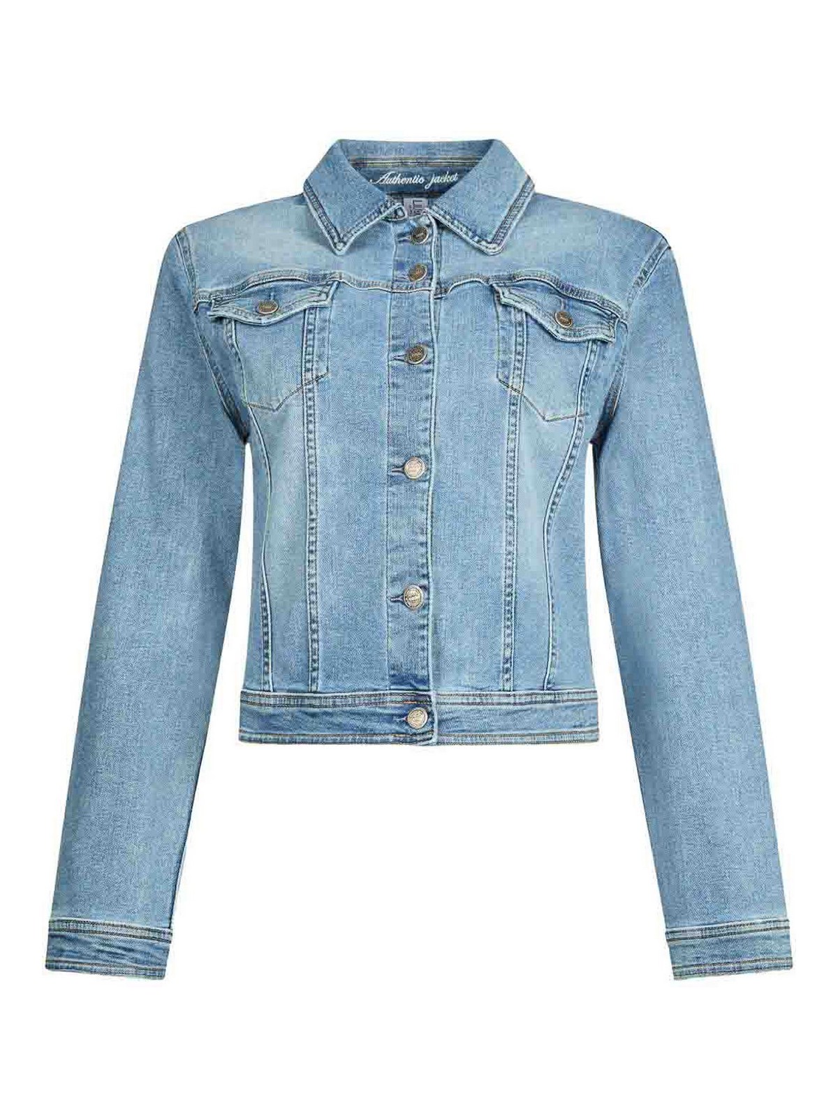 Liu •jo Liu Jo Classic Blue Denim Jacket With Kent Collar