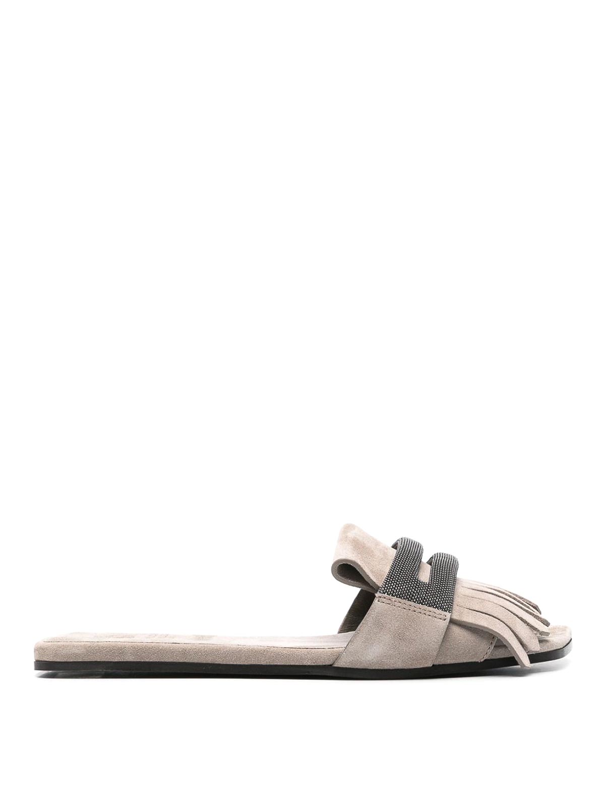 Brunello Cucinelli Flat Sandals With Decorations