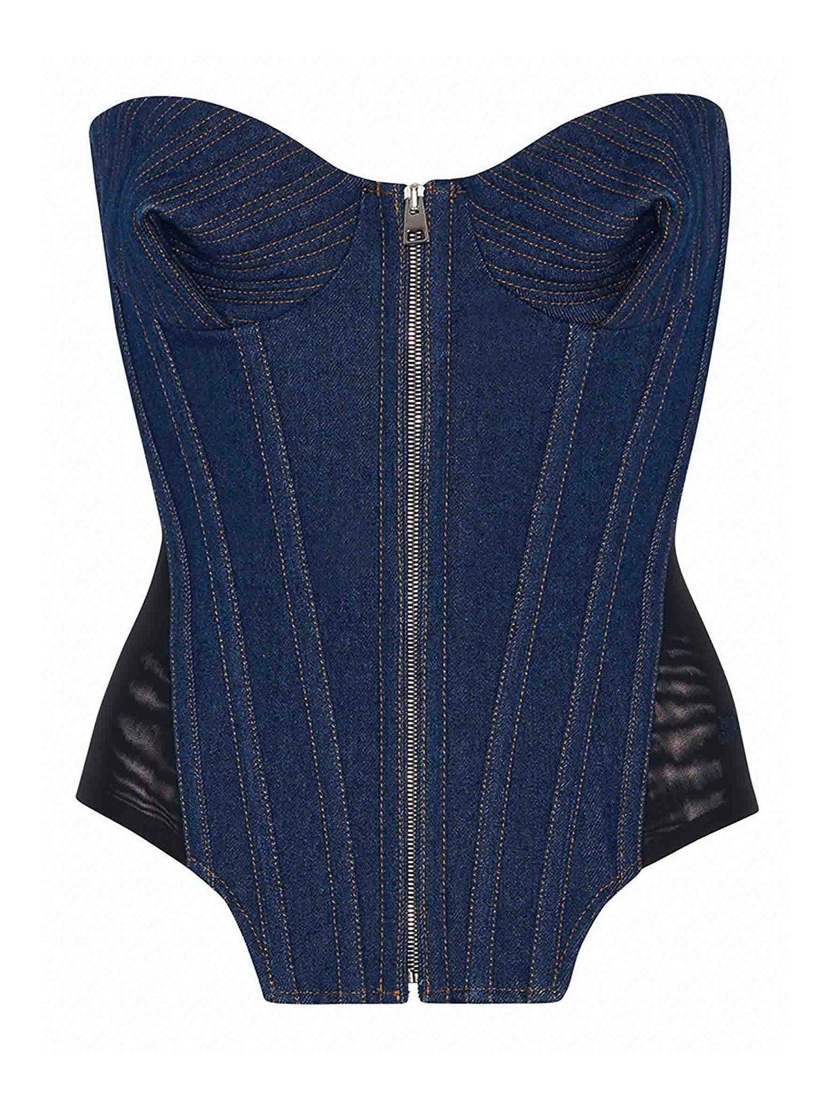 JEAN PAUL GAULTIER THE BI-MATERIAL DENIM CORSET