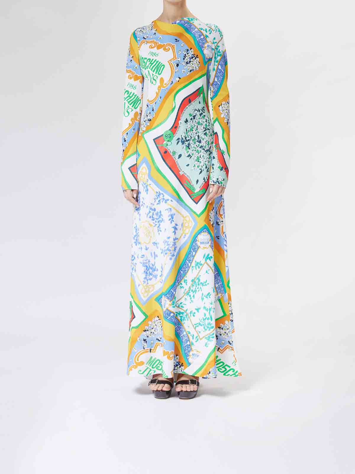 Shop Moschino Jeans Vestido De Noche - Multicolor