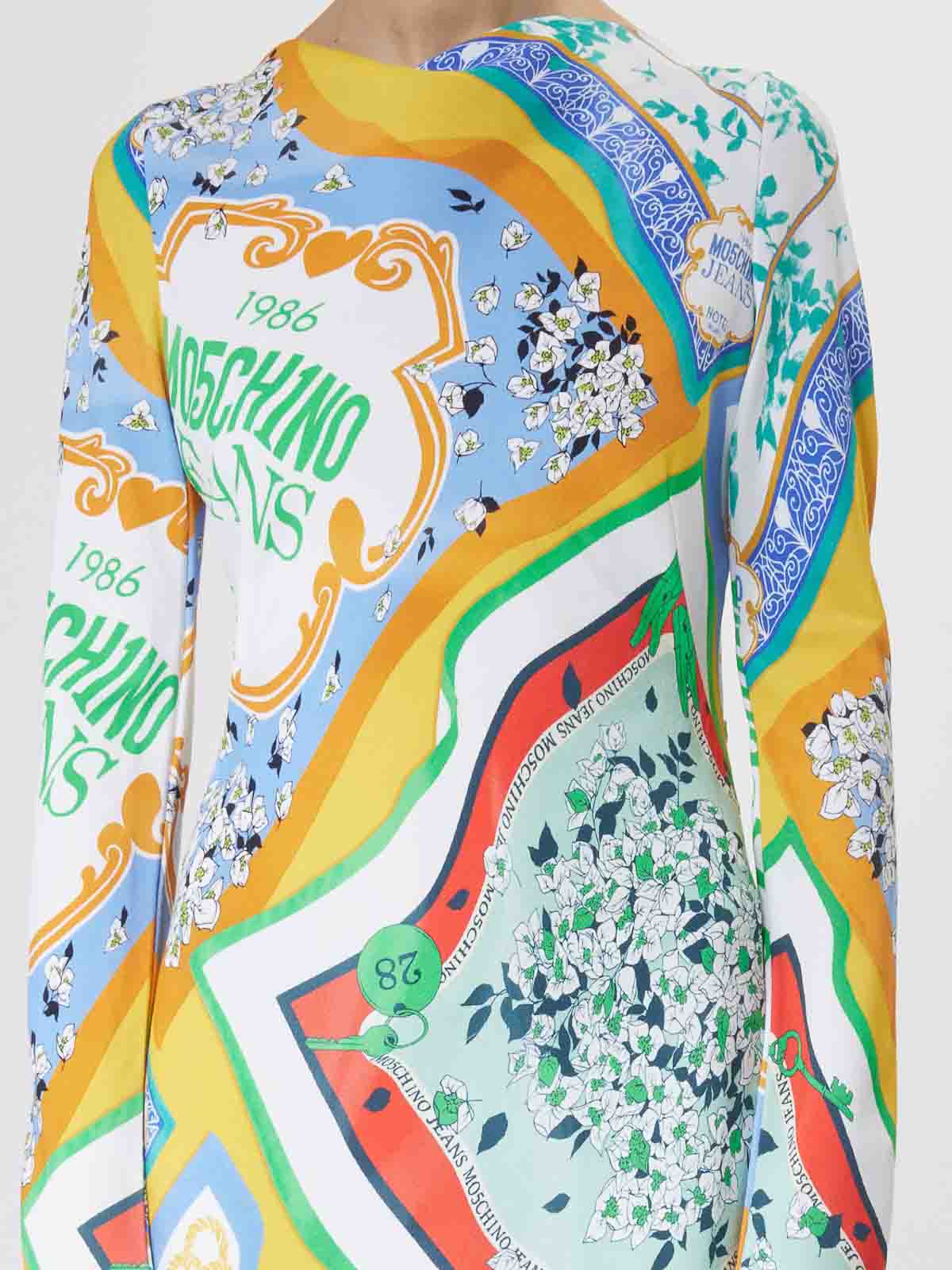 Shop Moschino Jeans Vestido De Noche - Multicolor