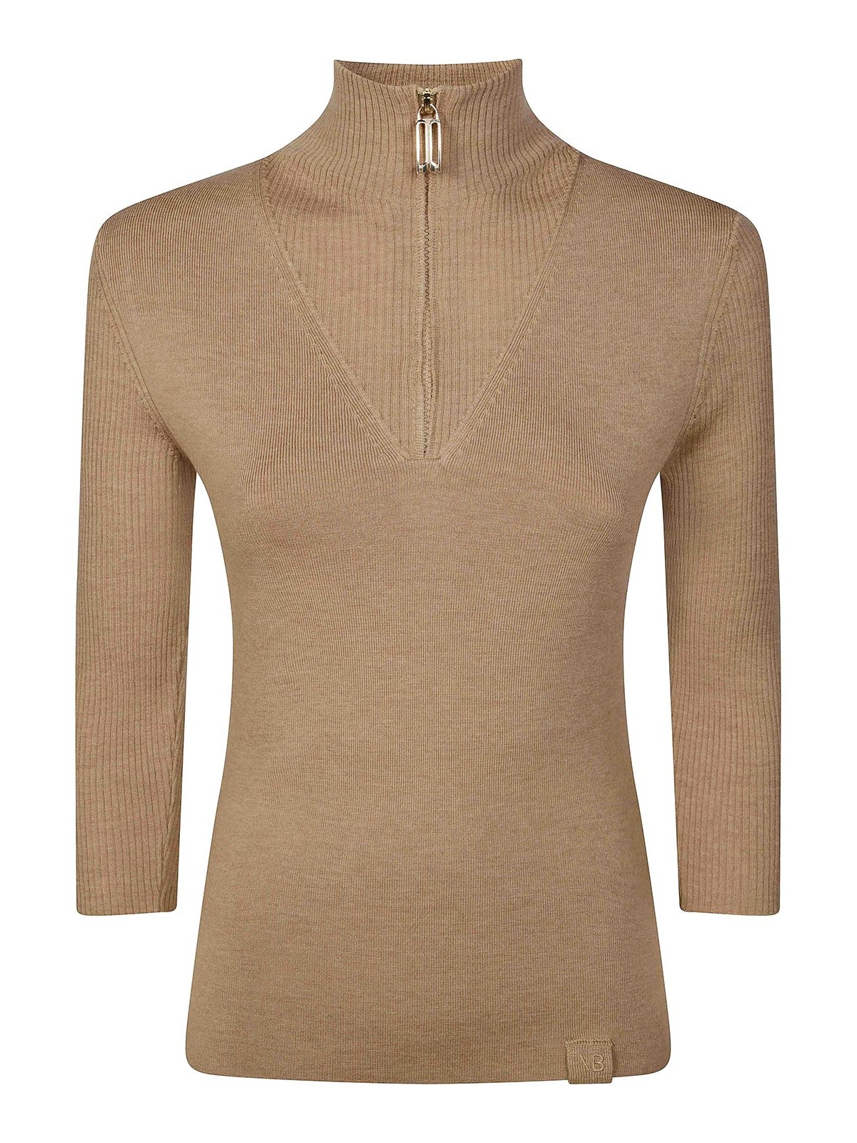 Victoria Beckham Half Zip Short Sleeve Top