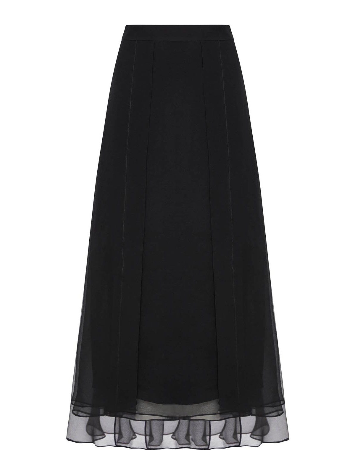 Brunello Cucinelli Black Skirt In Silk