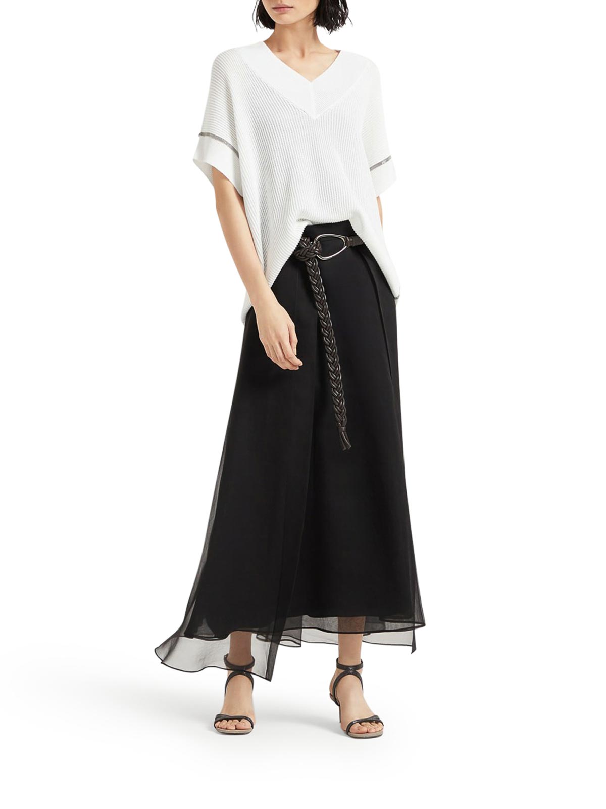 Brunello Cucinelli Black Skirt In Silk